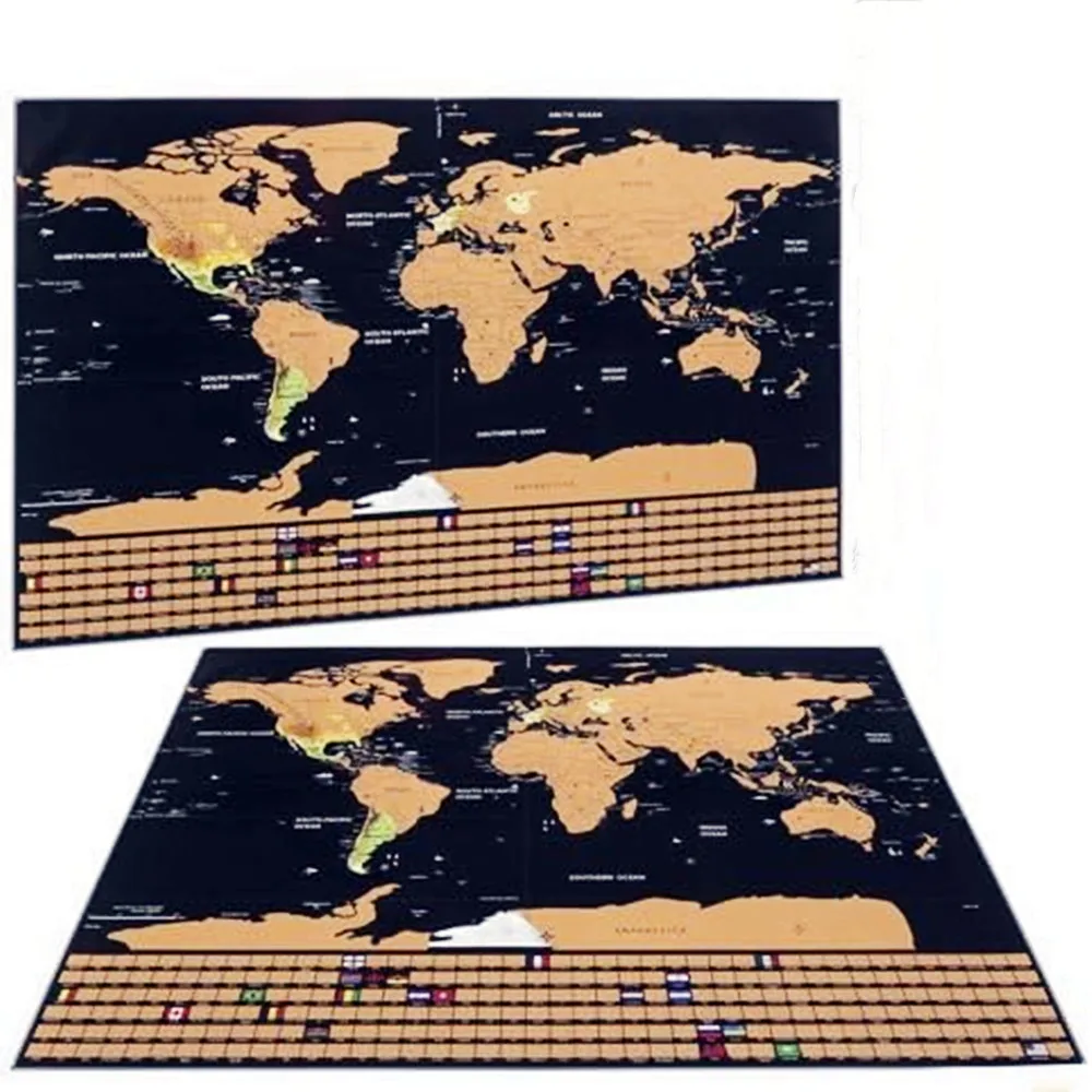 Star Map Poster - Carte du monde à gratter de